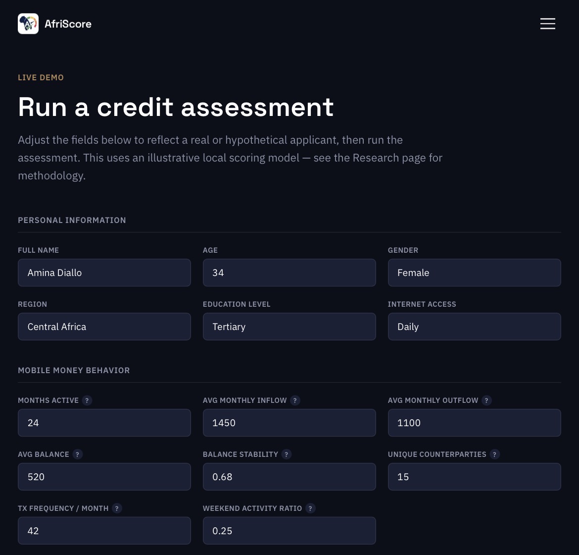 AfriScore: Live Demo